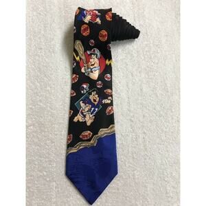 Hanna Barbera The Flintstones Fred Sports Balls Cartoon Novelty Necktie Vintage